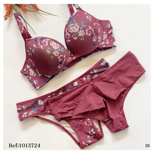 Conjunto calcinha dupla floral
