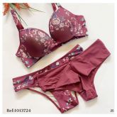 Conjunto calcinha dupla floral